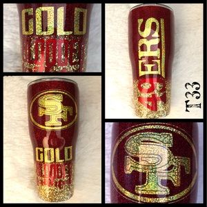 49ERS GLITTER CUSTOM TUMBLER
